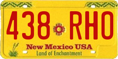 NM license plate 438RHO