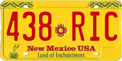 NM license plate 438RIC