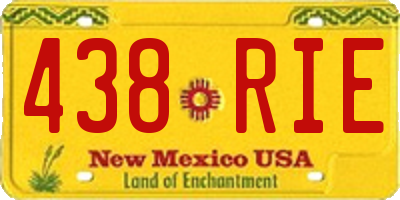 NM license plate 438RIE