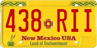 NM license plate 438RII