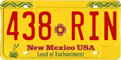 NM license plate 438RIN