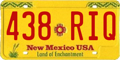 NM license plate 438RIQ