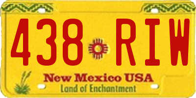 NM license plate 438RIW