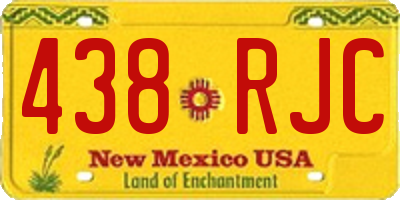 NM license plate 438RJC