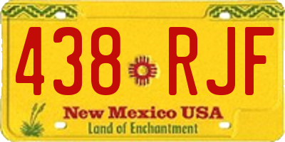 NM license plate 438RJF