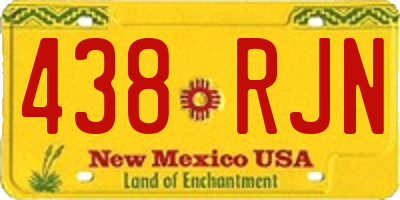 NM license plate 438RJN