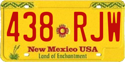 NM license plate 438RJW