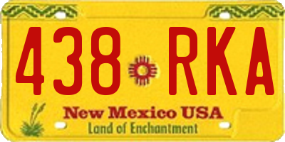 NM license plate 438RKA