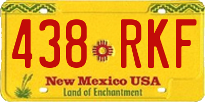 NM license plate 438RKF