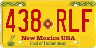 NM license plate 438RLF