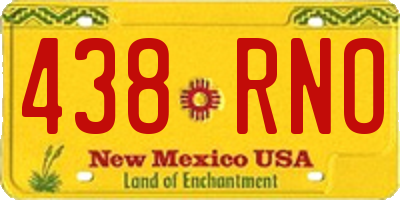 NM license plate 438RNO
