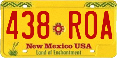 NM license plate 438ROA