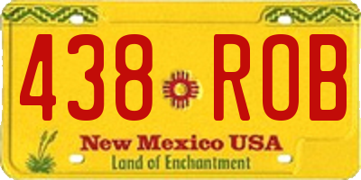 NM license plate 438ROB