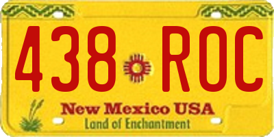 NM license plate 438ROC