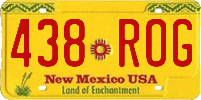 NM license plate 438ROG