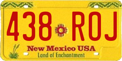 NM license plate 438ROJ
