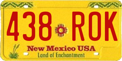 NM license plate 438ROK
