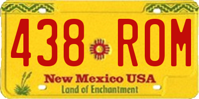 NM license plate 438ROM