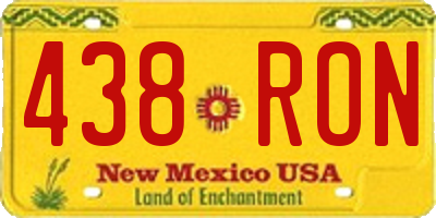 NM license plate 438RON