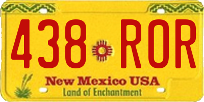 NM license plate 438ROR