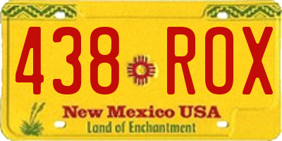 NM license plate 438ROX