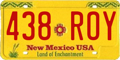 NM license plate 438ROY