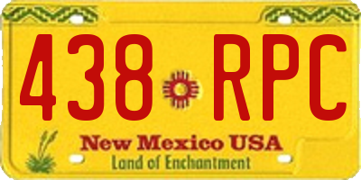 NM license plate 438RPC