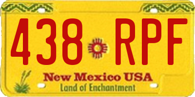 NM license plate 438RPF