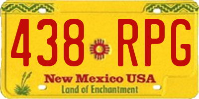 NM license plate 438RPG