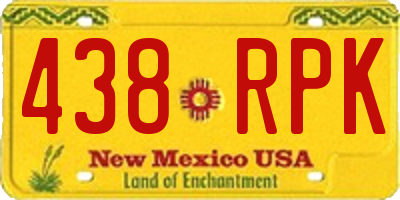 NM license plate 438RPK