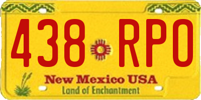 NM license plate 438RPO