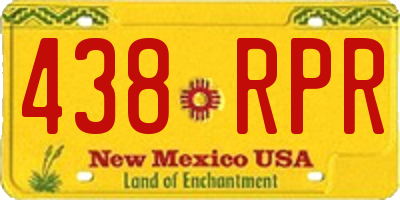 NM license plate 438RPR
