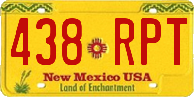 NM license plate 438RPT