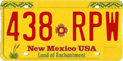NM license plate 438RPW