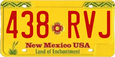 NM license plate 438RVJ