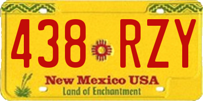 NM license plate 438RZY