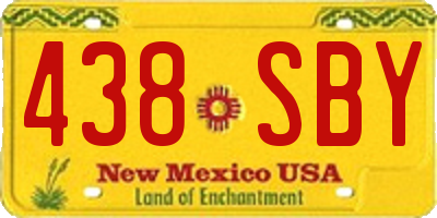NM license plate 438SBY