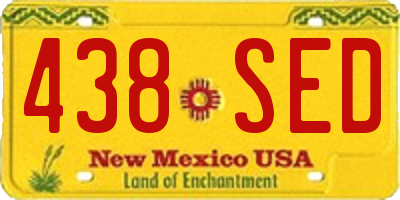 NM license plate 438SED