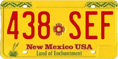 NM license plate 438SEF
