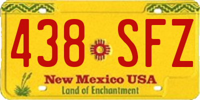 NM license plate 438SFZ