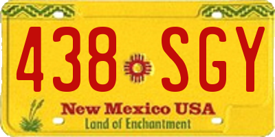 NM license plate 438SGY