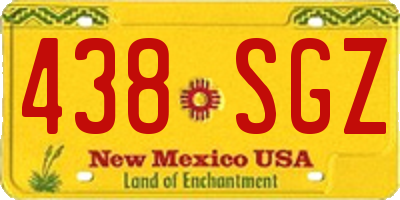 NM license plate 438SGZ