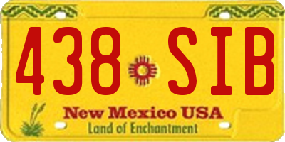 NM license plate 438SIB