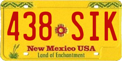 NM license plate 438SIK