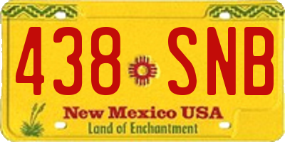 NM license plate 438SNB