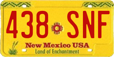 NM license plate 438SNF