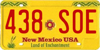 NM license plate 438SOE