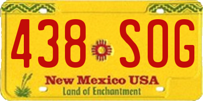 NM license plate 438SOG