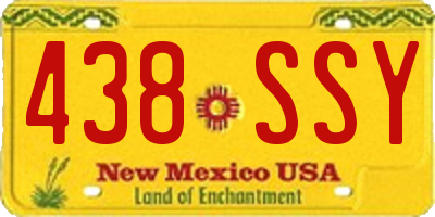NM license plate 438SSY