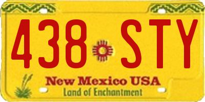 NM license plate 438STY